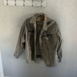 Grey American Eagle Oversized Jean Jacket Size XL